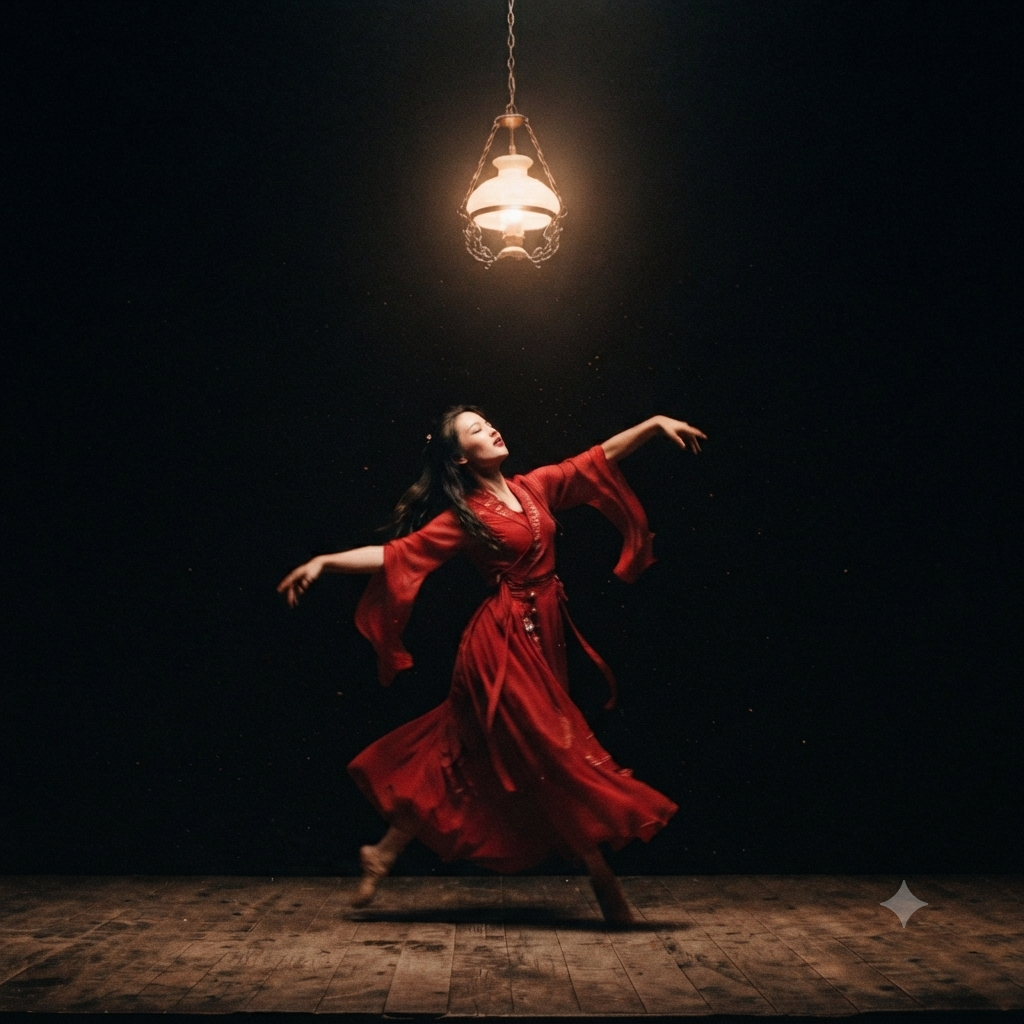 The same dancer with the corner mark removed before