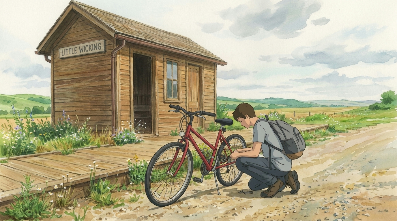 A countryside bicycle scene after